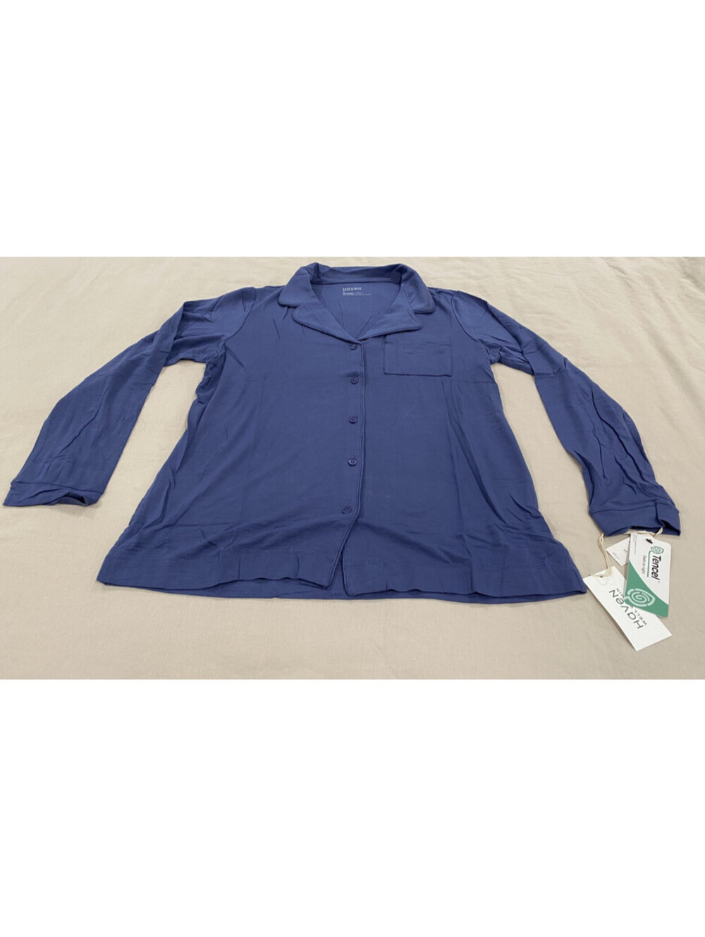 Haven Well Within Women's Size Medium Blue Button Front Sleep Lounge Top NWT